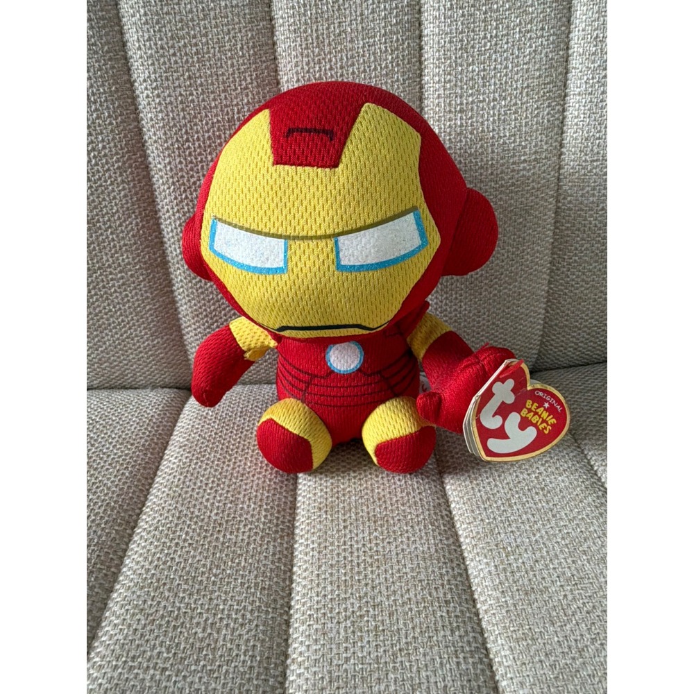 Ty Beanie Babies Marvel Iron Man Plush Superhero Collectible Red Gold Tony Stark
